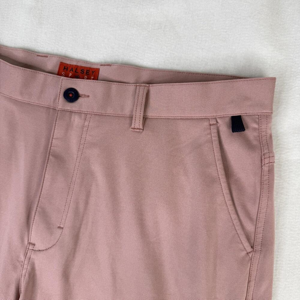 Halsey Sport Shorts Red Striped Mens 38 Chino Microfiber Stretch 9.5" Summer